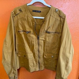 Mustard zip front jacket- Maurices